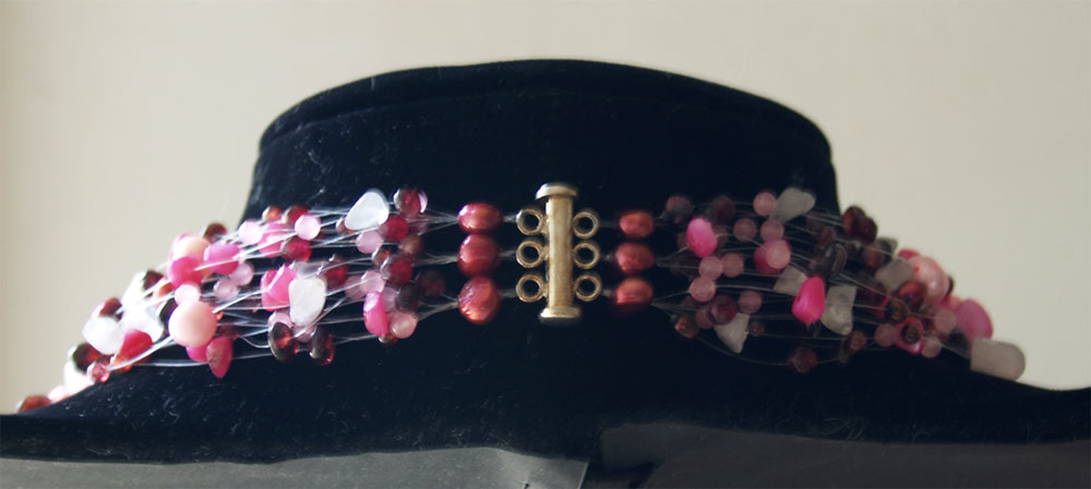 Necklace pink rose Quartz and red Garnet - Image 6